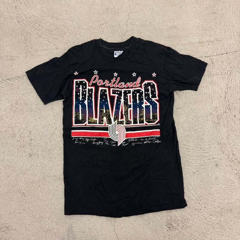 Vintage Portland Trail Blazers Hanes Beefy-T 90s Single Stitch T-Shirt